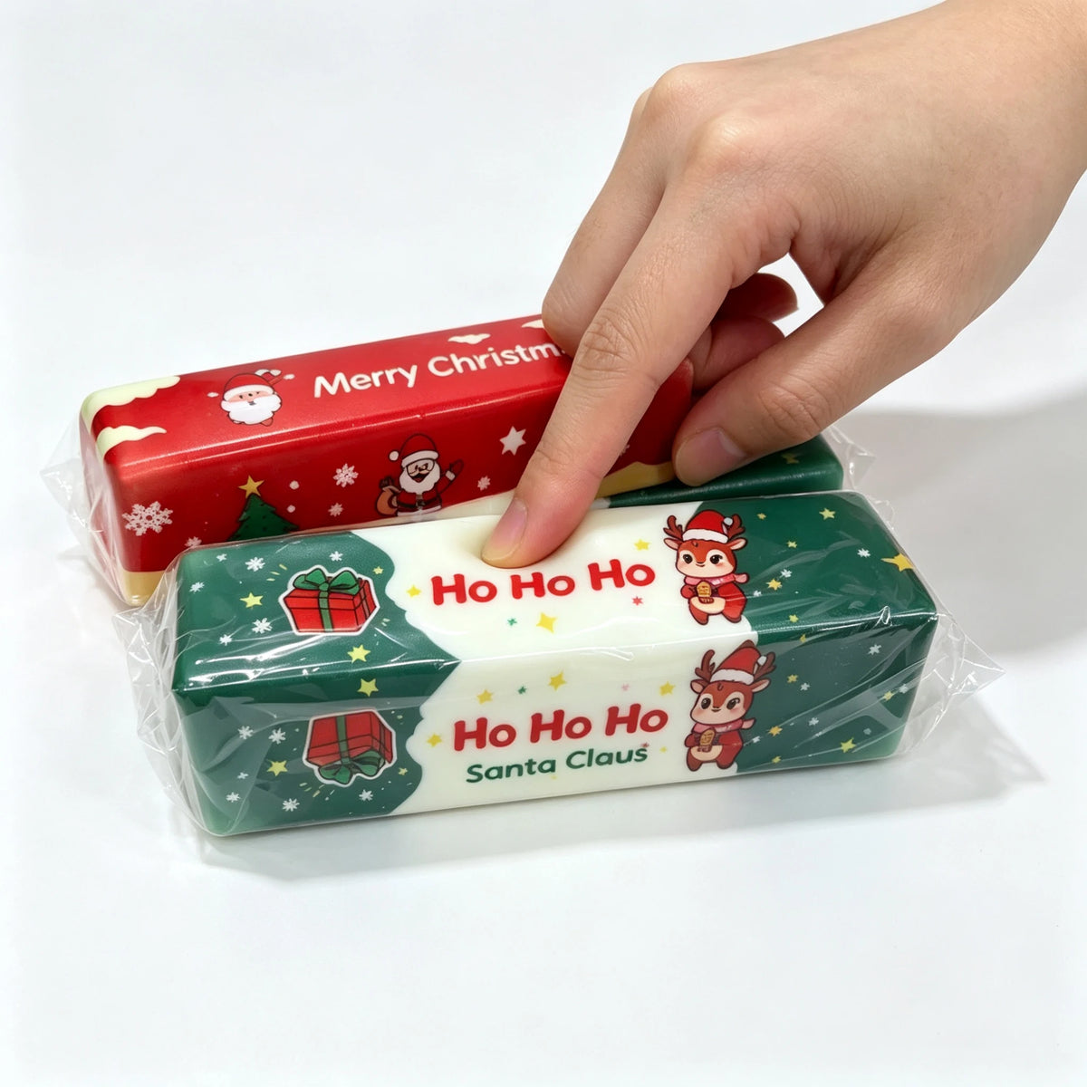 Christmas‑themed Simulated Butter Bar PU Slow‑Rebound Decor Crunchy Squishy Squishies Free Gift Stress Relief Party Favors