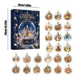 Christmas Countdown Calendar  Snowy landscape Ornaments Reusable 24-Day Classic  Flat Keepsake Acrylic Ornaments  for Homeowners