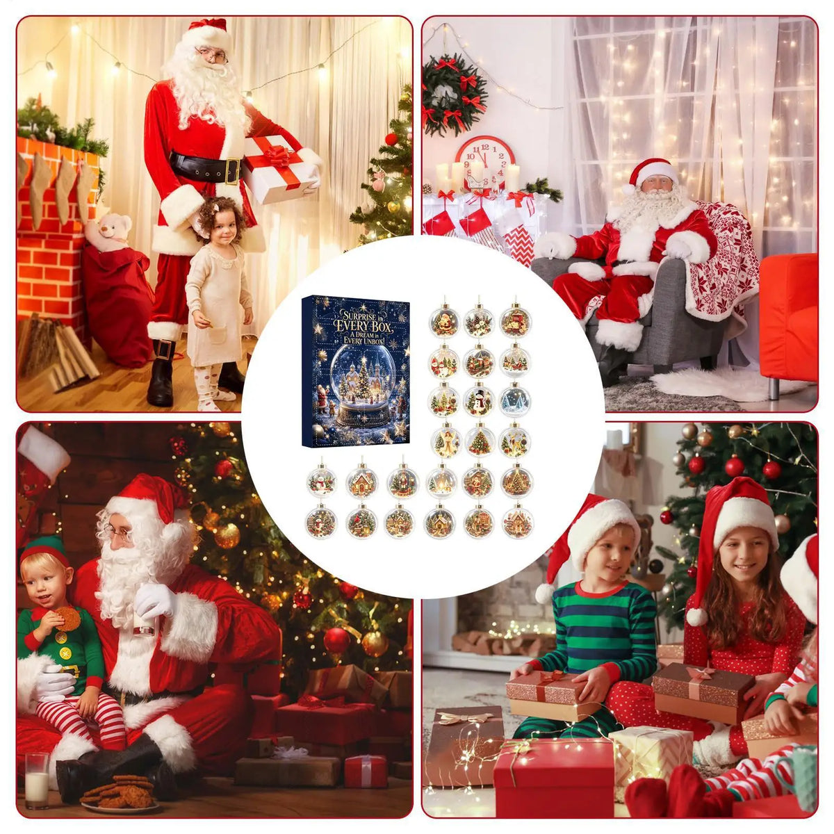 Christmas Countdown Calendar  Snowy landscape Ornaments Reusable 24-Day Classic  Flat Keepsake Acrylic Ornaments  for Homeowners